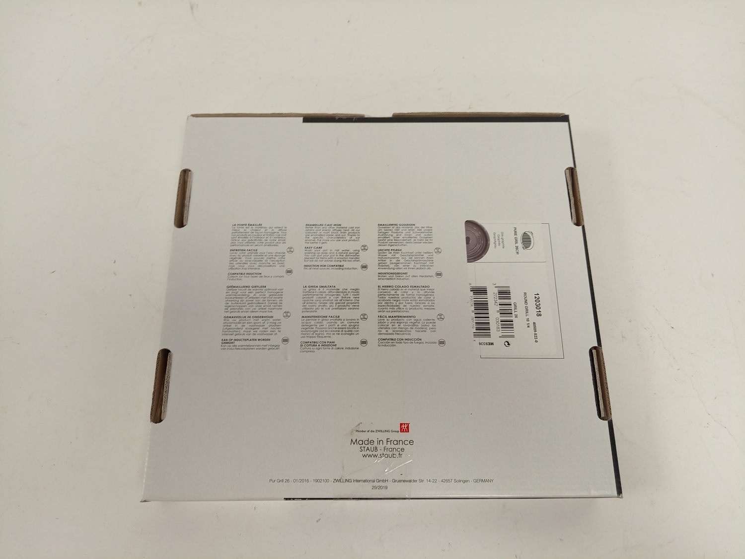 Staub 40509-522 Pure Grill Round, Gray, 10.2 inches (26 cm) Grill Pan grey - Picture 5 of 7