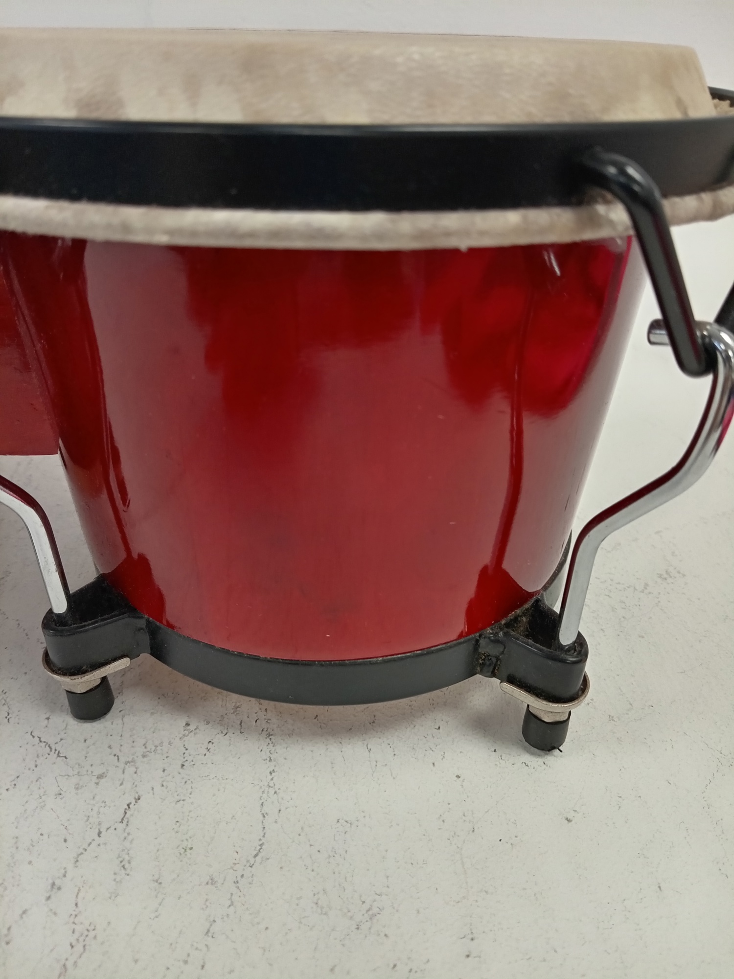 SVM Percussion Red Wooden Bongos Pair Musical Instrument Collectable Drums - Bild 7 von 10
