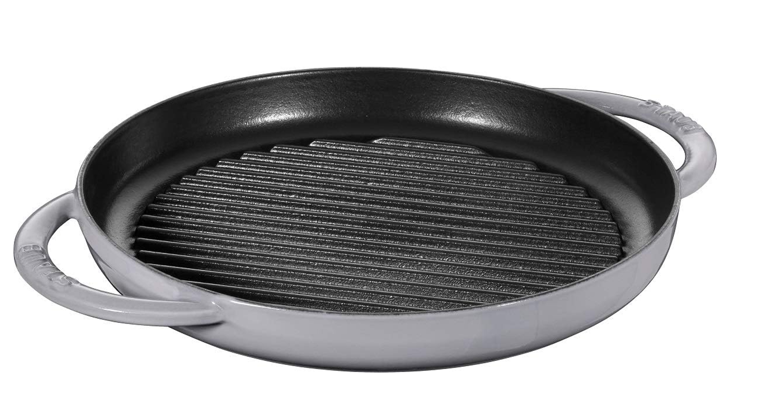 Staub 40509-522 Pure Grill Round, Gray, 10.2 inches (26 cm) Grill Pan grey - Picture 1 of 7